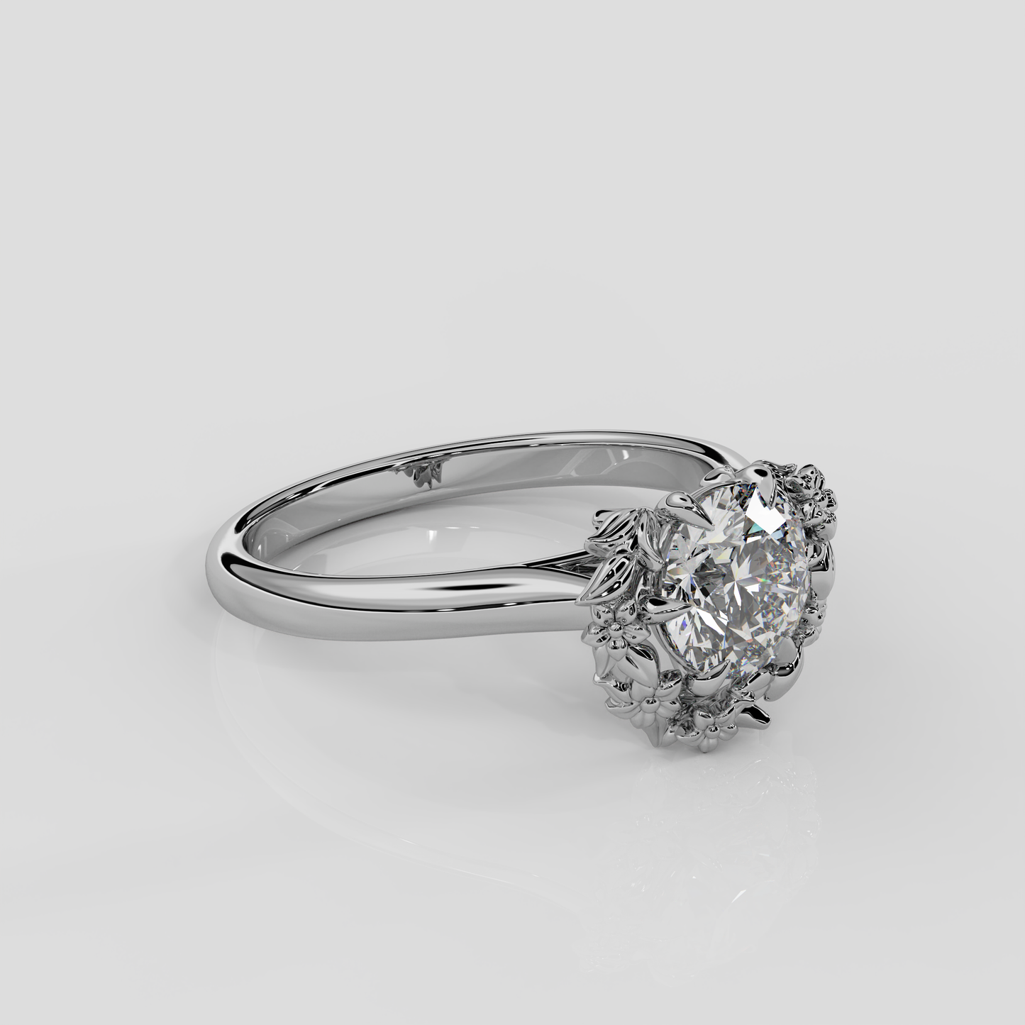 'Blossom' Diamond Halo Engagement Ring in Yellow Gold or Platinum