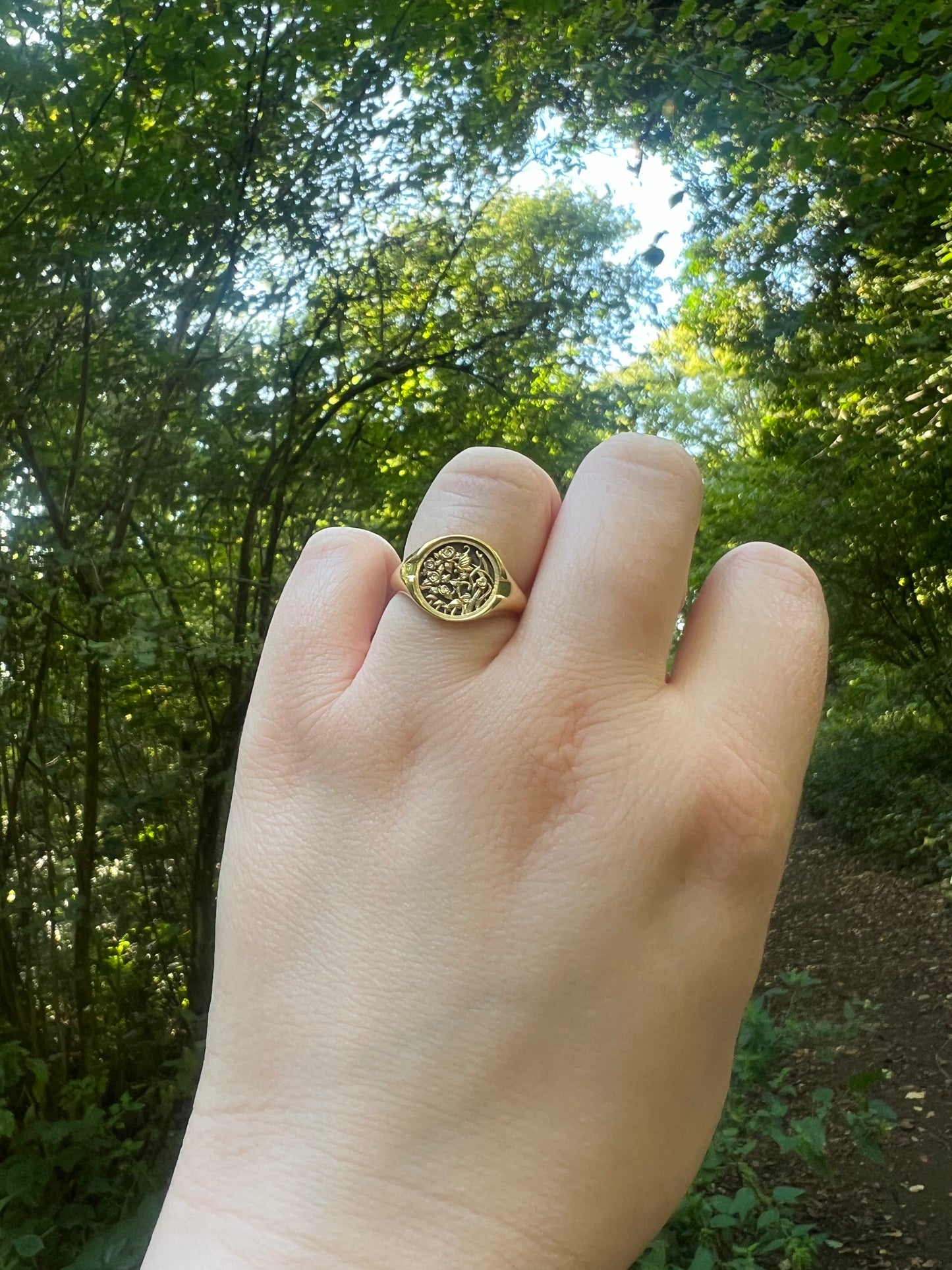 One-Of-A-Kind 18ct Yellow Gold 'Utopia' Inspired Signet Ring