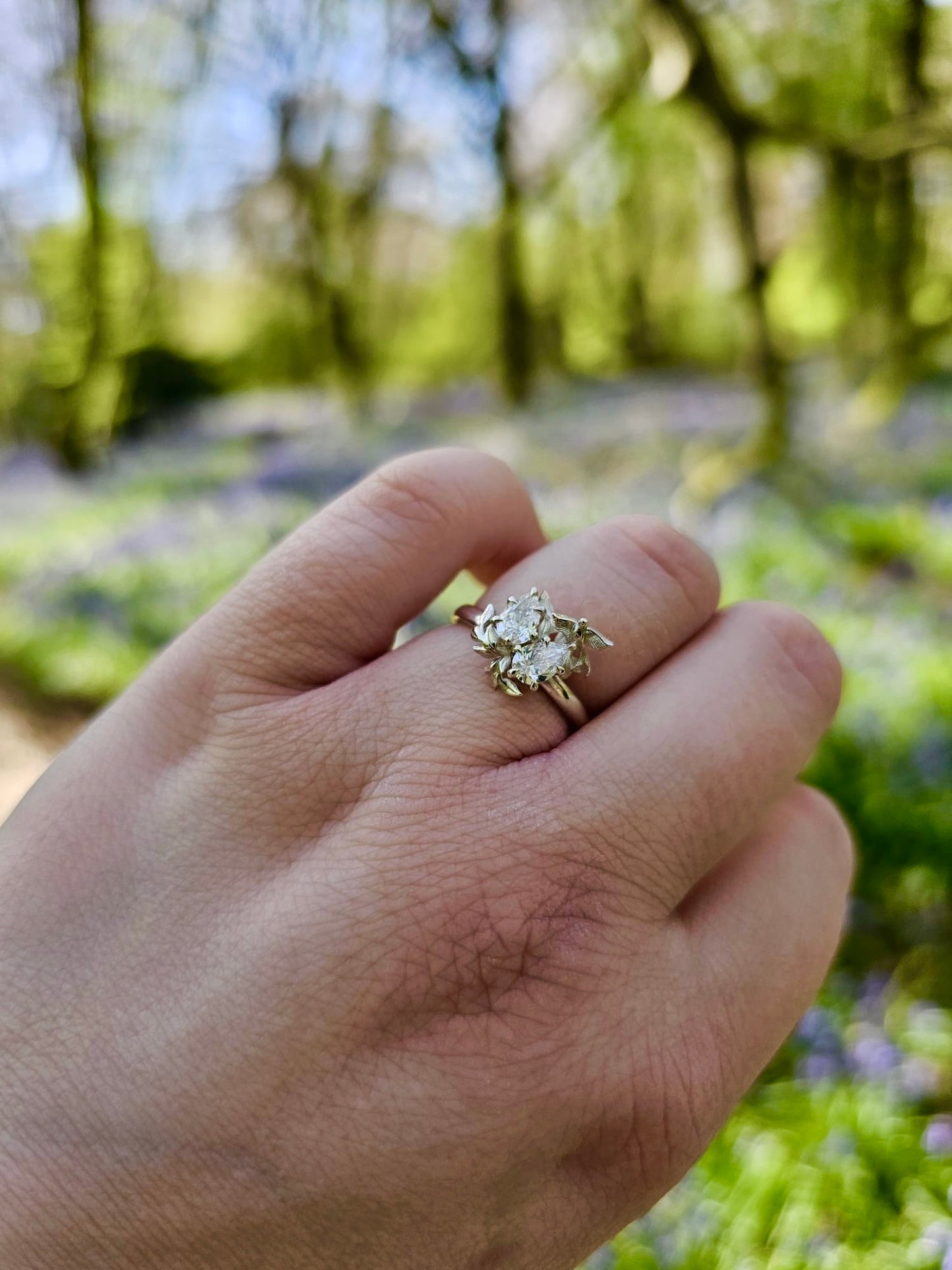 'Enchanted Forest' 1.00ct (Total) Laboratory-Grown Diamond Engagement Ring in Yellow Gold or Platinum