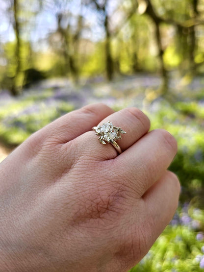 'Enchanted Forest' 1.00ct (Total) Laboratory-Grown Diamond Engagement Ring in Yellow Gold or Platinum