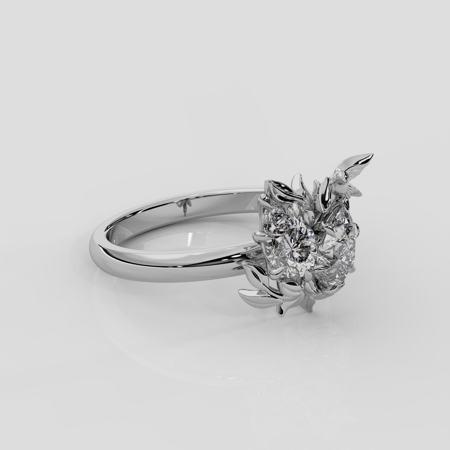 'Enchanted Forest' 1.00ct (Total) Laboratory-Grown Diamond Engagement Ring in Yellow Gold or Platinum