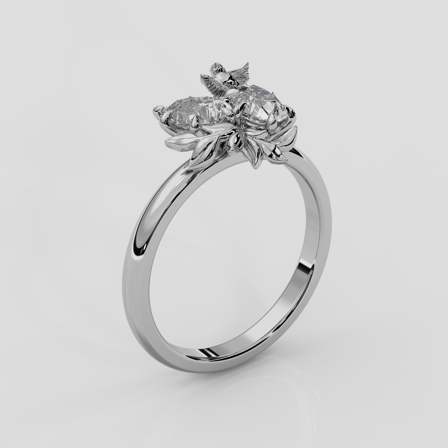 'Enchanted Forest' 1.00ct (Total) Laboratory-Grown Diamond Engagement Ring in Yellow Gold or Platinum