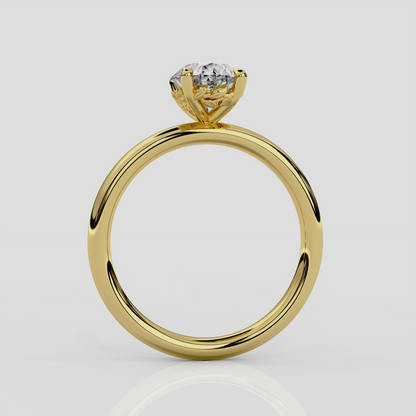 'Daisy' Oval Diamond Engagement Ring in Yellow Gold or Platinum
