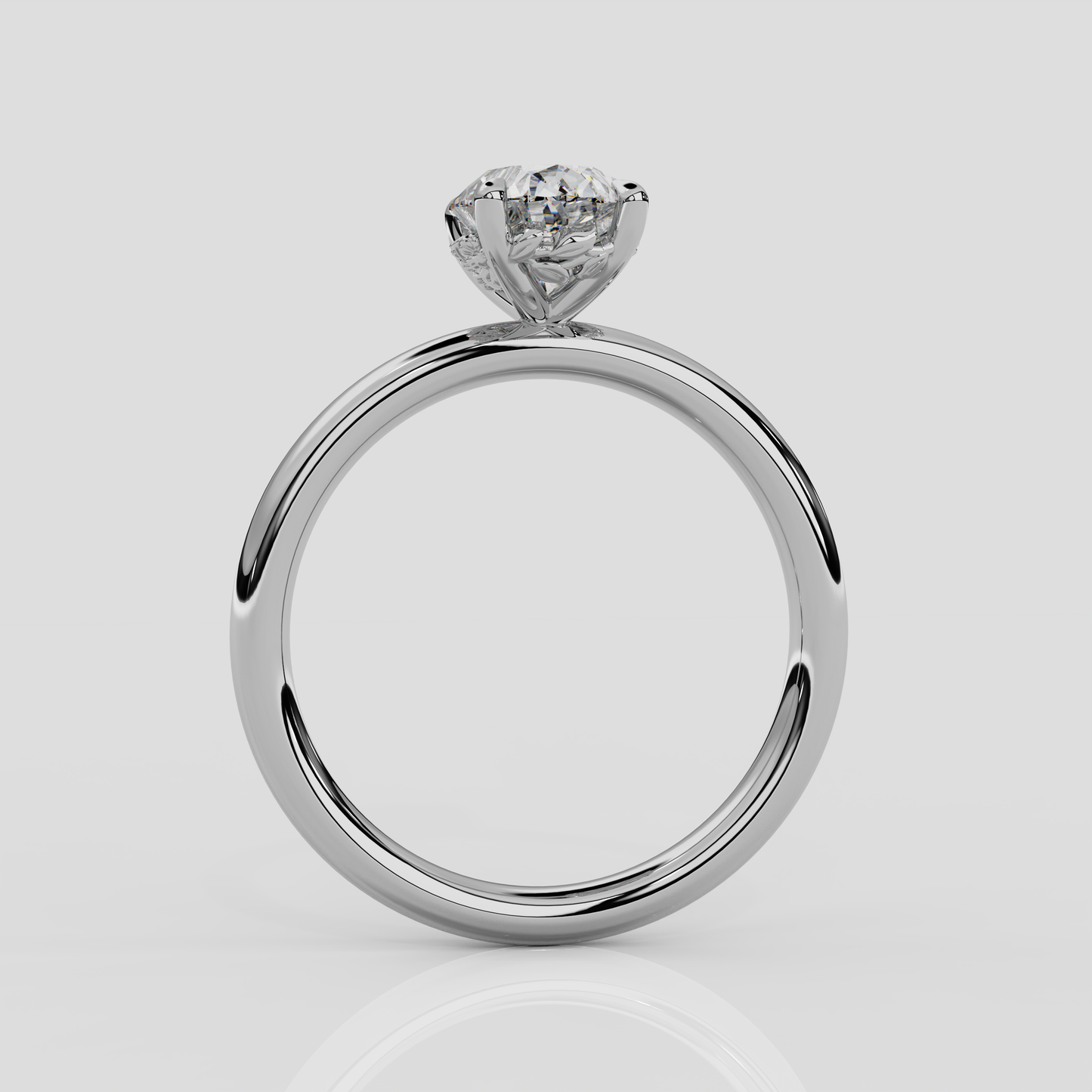 'Daisy' Oval Diamond Engagement Ring in Yellow Gold or Platinum