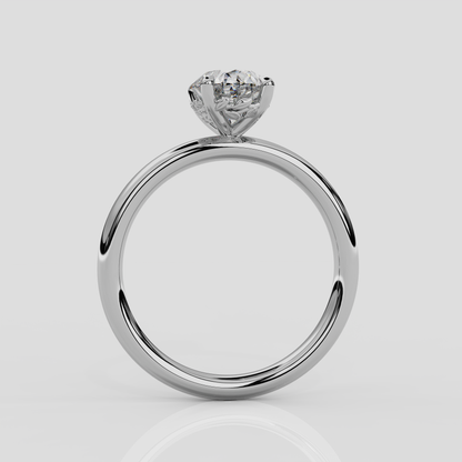 'Daisy' Oval Diamond Engagement Ring in Yellow Gold or Platinum