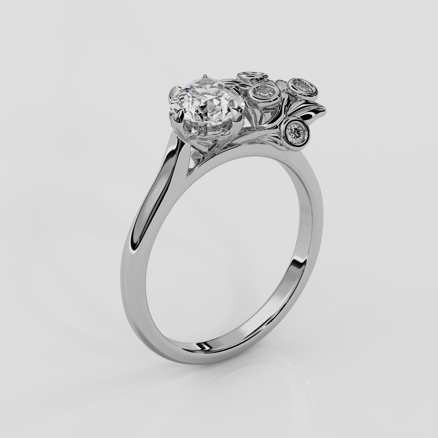 'Berry' Diamond Engagement Ring in Yellow Gold or Platinum