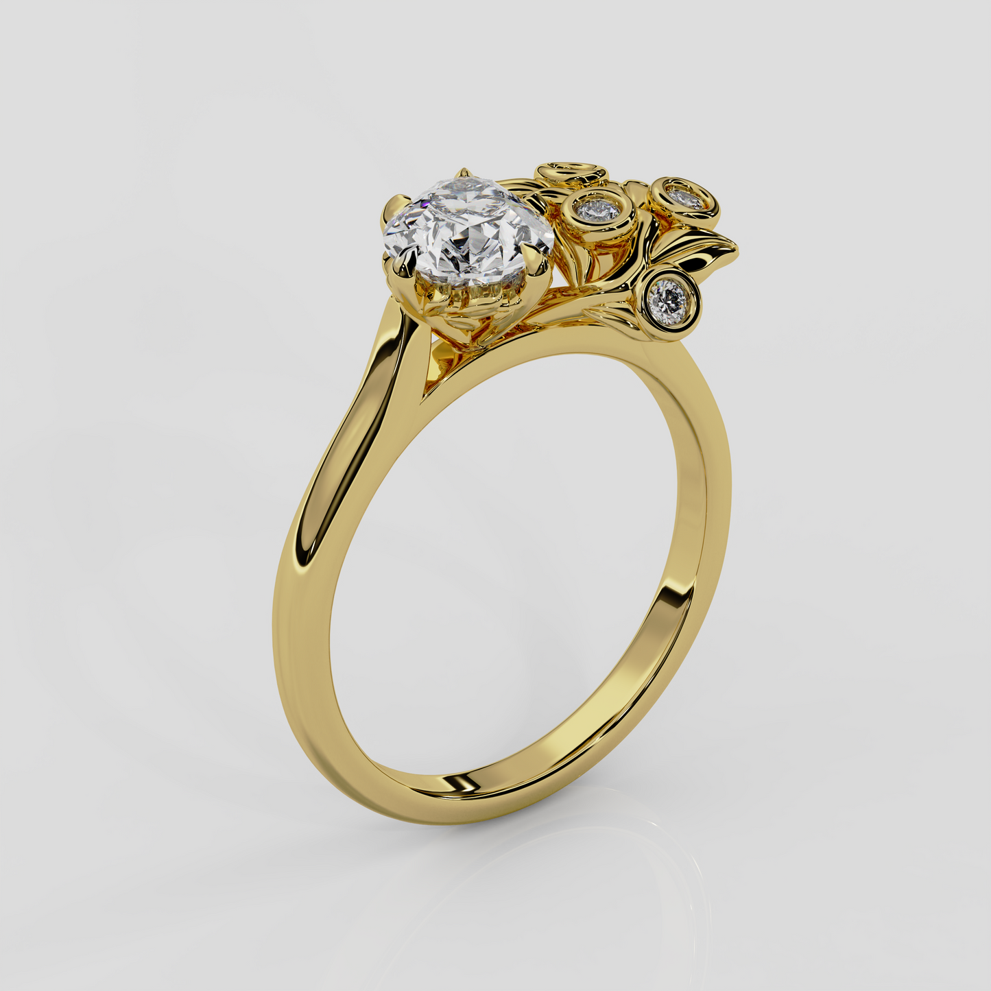 'Berry' Lab Grown Diamond Engagement Ring in Yellow Gold