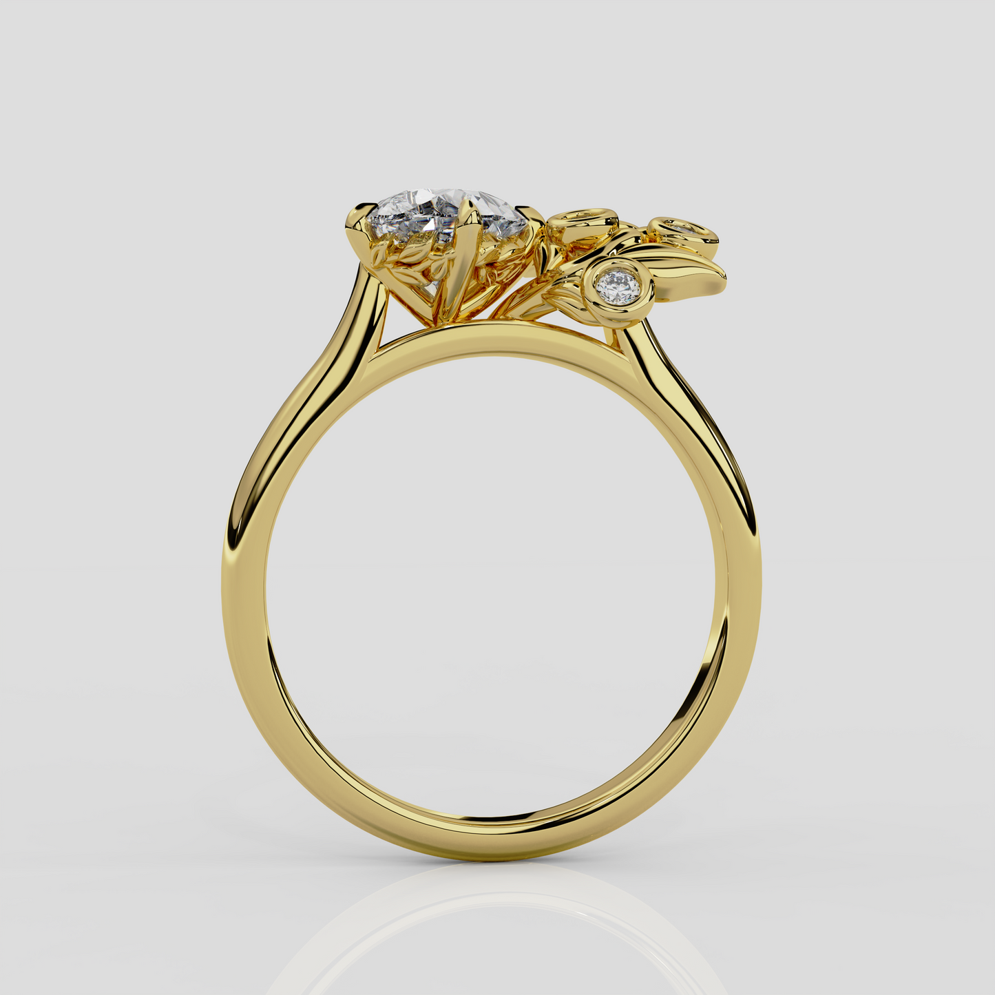 'Berry' Lab Grown Diamond Engagement Ring in Yellow Gold