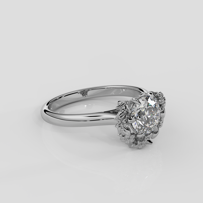 'Blossom' Diamond Halo Engagement Ring in Yellow Gold or Platinum