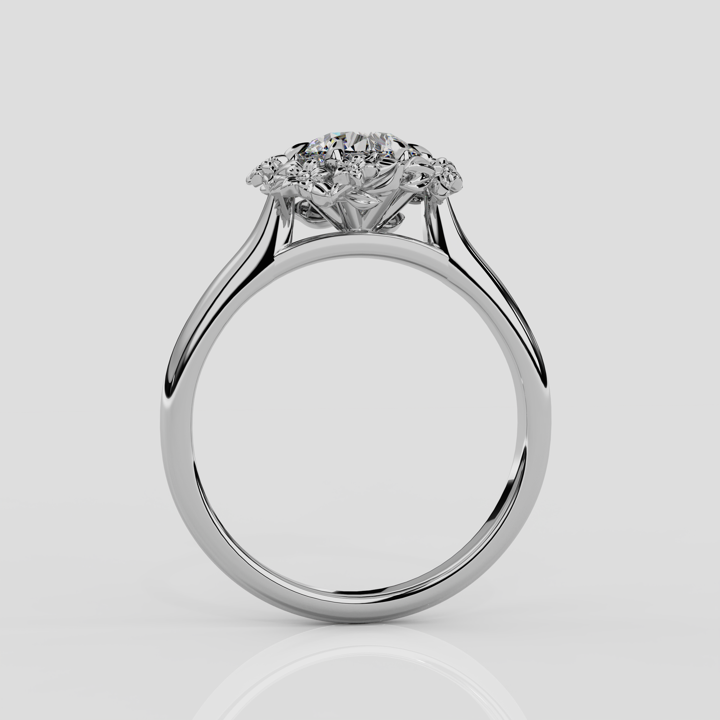 'Blossom' Diamond Halo Engagement Ring in Yellow Gold or Platinum