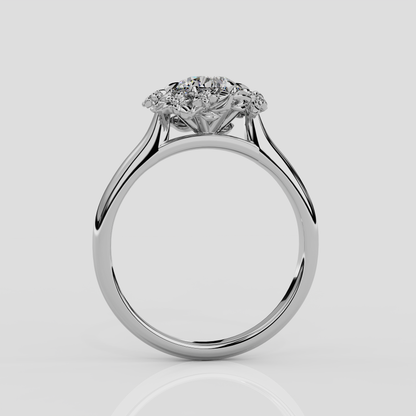 'Blossom' Diamond Halo Engagement Ring in Yellow Gold or Platinum