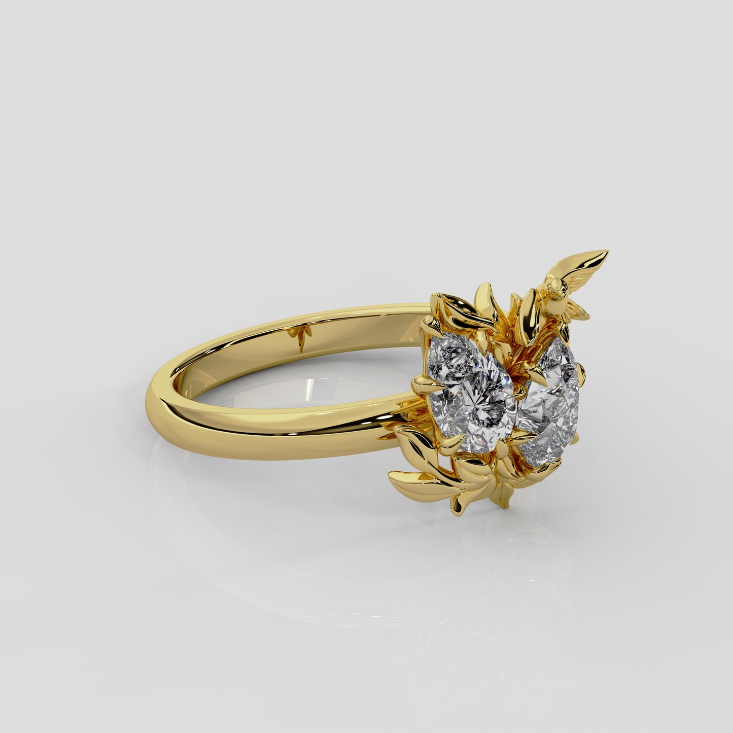 'Enchanted Forest' Diamond Engagement Ring in Yellow Gold or Platinum