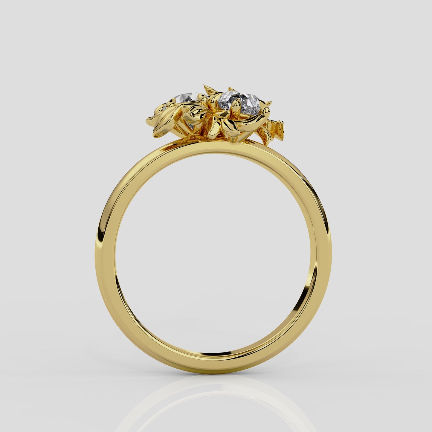 'Enchanted Forest' Diamond Engagement Ring in Yellow Gold or Platinum