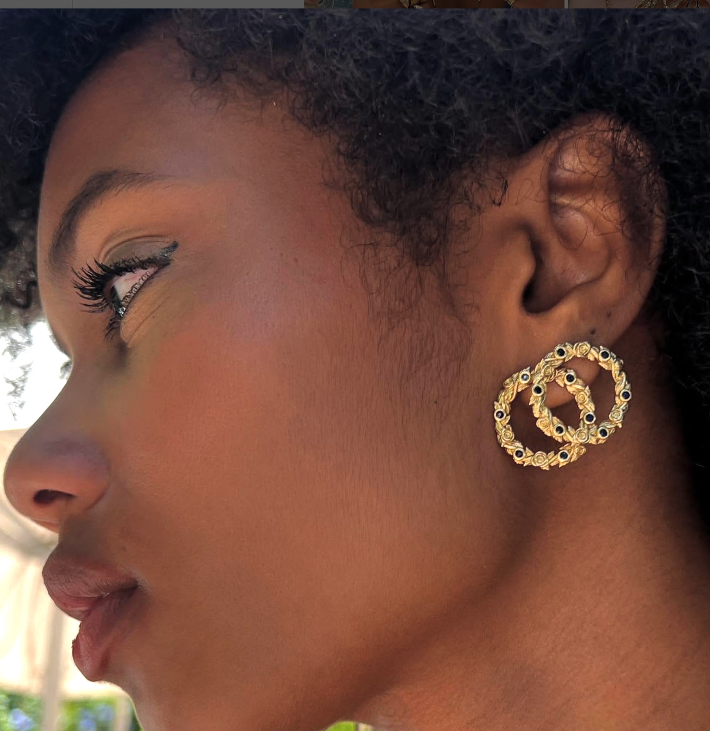 Wonderland 'Bed of Roses' Sapphire or Lab Grown Diamond Stud Earrings in Yellow Gold or Platinum