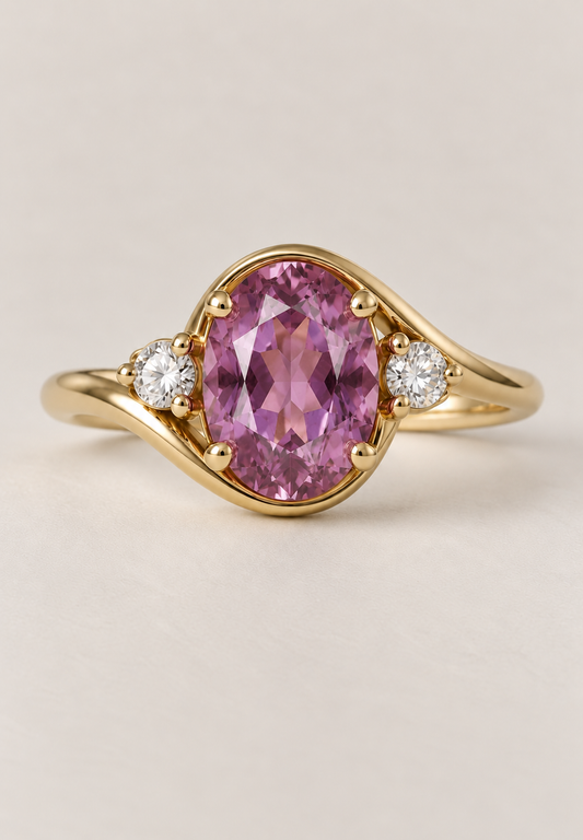Natalie's Engagement Ring - Pink Sapphire or Pink Spinel Centre