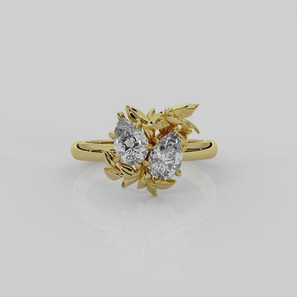 'Enchanted Forest' 1.00ct (Total) Laboratory-Grown Diamond Engagement Ring in Yellow Gold or Platinum